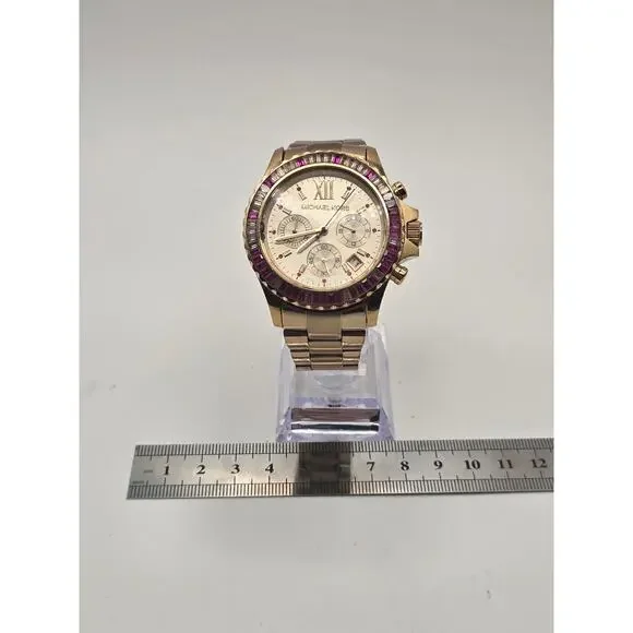 Michael Kors Everest Chronograph Gold-Tone Women's Watch MK5871 - Pink Crystals